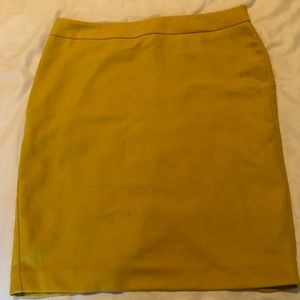 Mustard yellow wool like pencil skirt